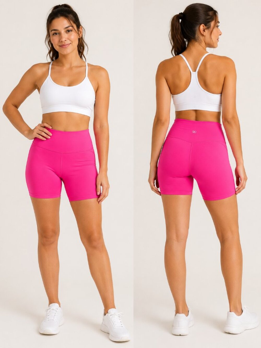 90 Degrees by Reflex Women's Pink Biker Shorts Size L